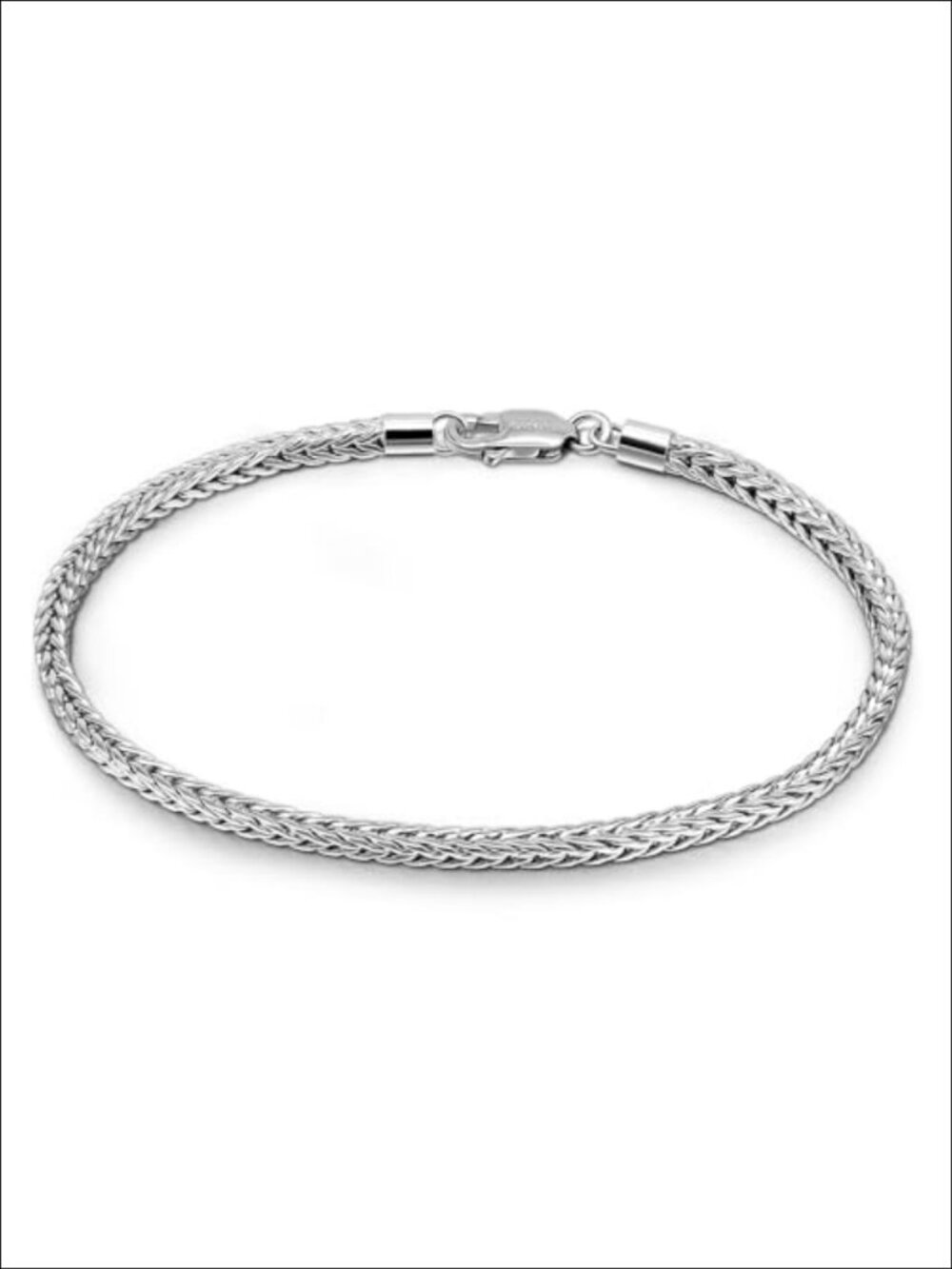 925 Sterling Silver Chopin Chain Bracelet 2MM Stackable Italian